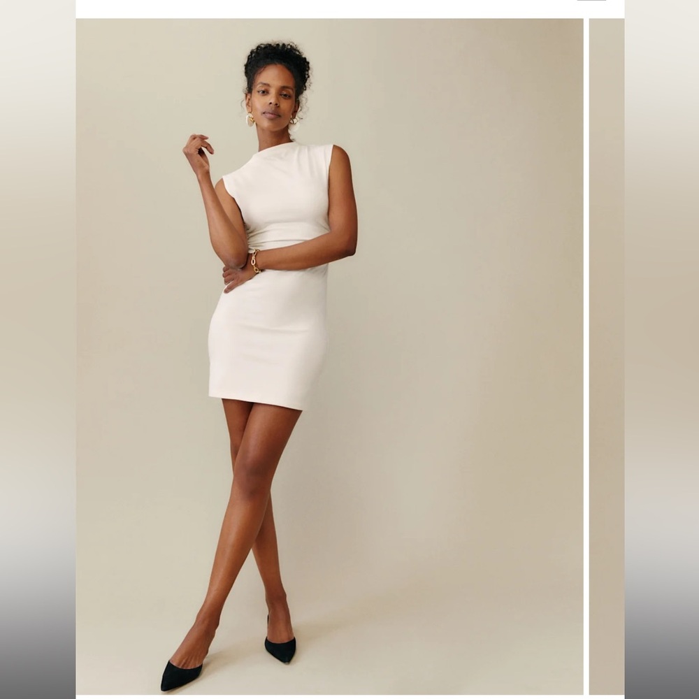 Reformation Alden Knit Mini Dress in Ivory NWT Medium